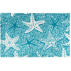 Simple Space 21 in. W X 33 in. L Blue/White Marine Starfish Accent Rug