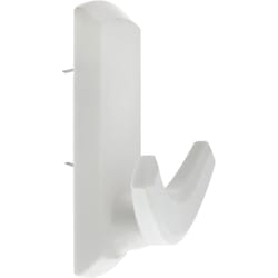 HILLMAN White Plastic Rectangular Decorative Hooks 20 lb. cap. 1 pk