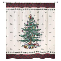 Avanti Linens 72 in. H X 72 in. W Multicolored Snowmen Gathering Shower Curtain Polyester