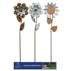 Alpine Multicolored Iron 76 in. H Rustic Flower Outdoor Garden Stake