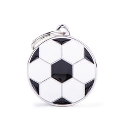 MyFamily Charms Black & White Soccer Metal Dog Pet Tags Large