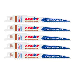 Lenox LUMBERWOLF 6 in. Bi-Metal Reciprocating Saw Blade 6 TPI 5 pk