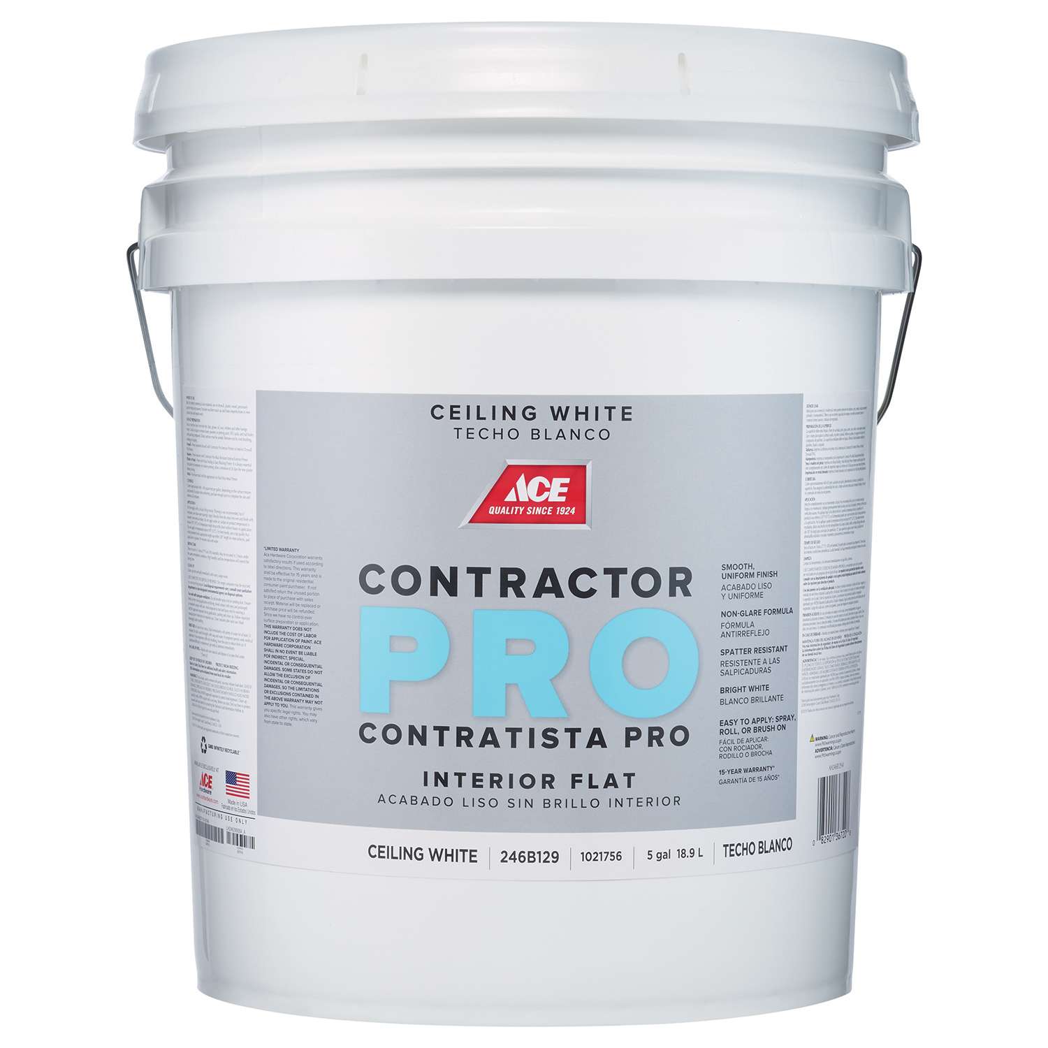 Ace Contractor Pro Flat Ceiling White Paint Interior 5 gal Ace Hardware