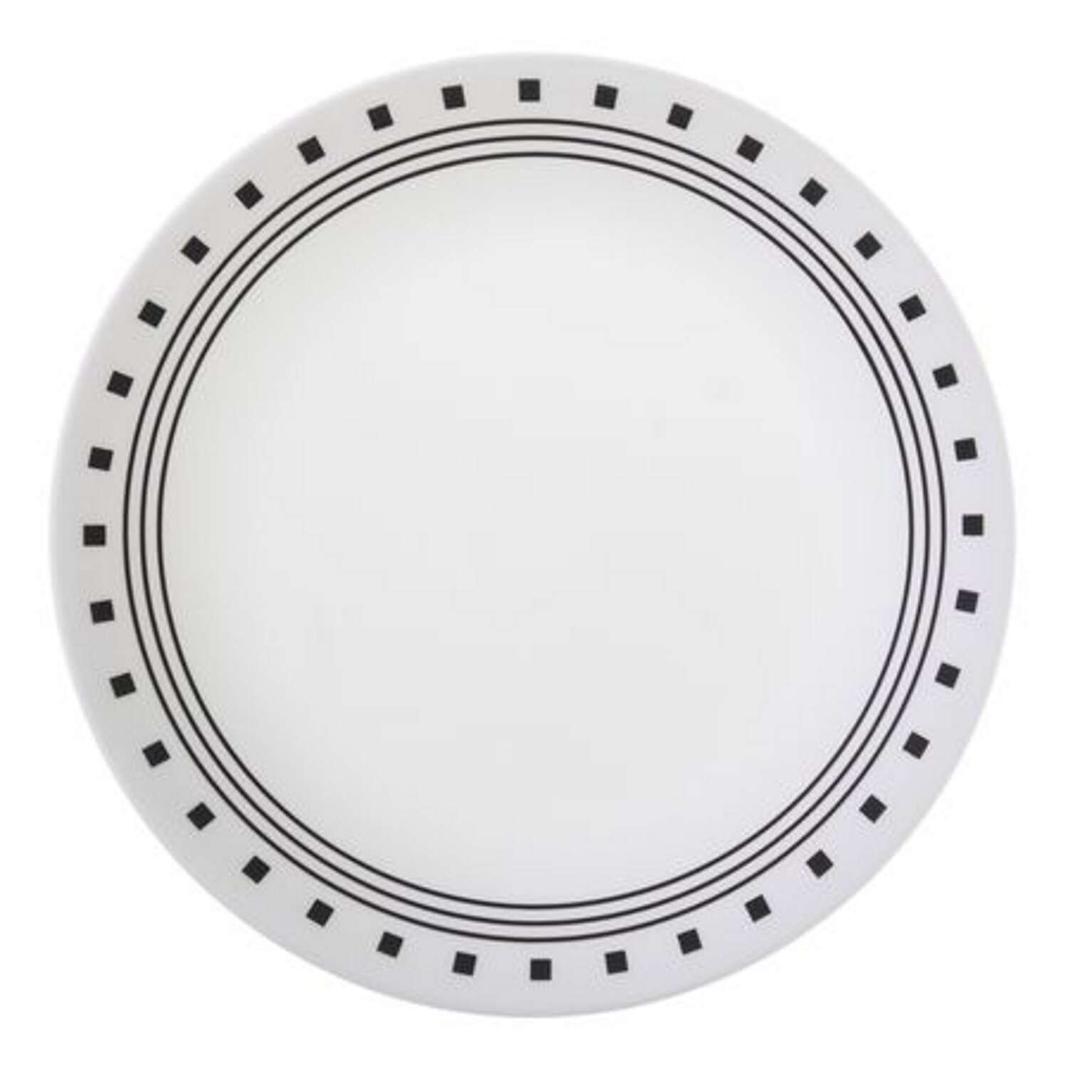 Corelle Livingware Black/White Glass City Block Luncheon Plate 1 pk 