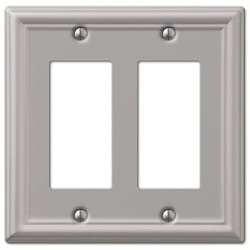 Amerelle Chelsea Brushed Nickel 2 gang Stamped Steel Decorator Wall Plate 1 pk