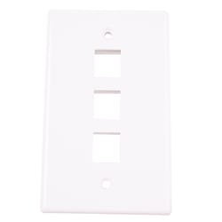 Monster Just Hook It Up White 3 gang Plastic Keystone Wall Plate 1 pk