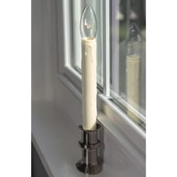 Celestial Lights Bushed Nickel no scent Scent LED Battery Operated Taper Window Candle