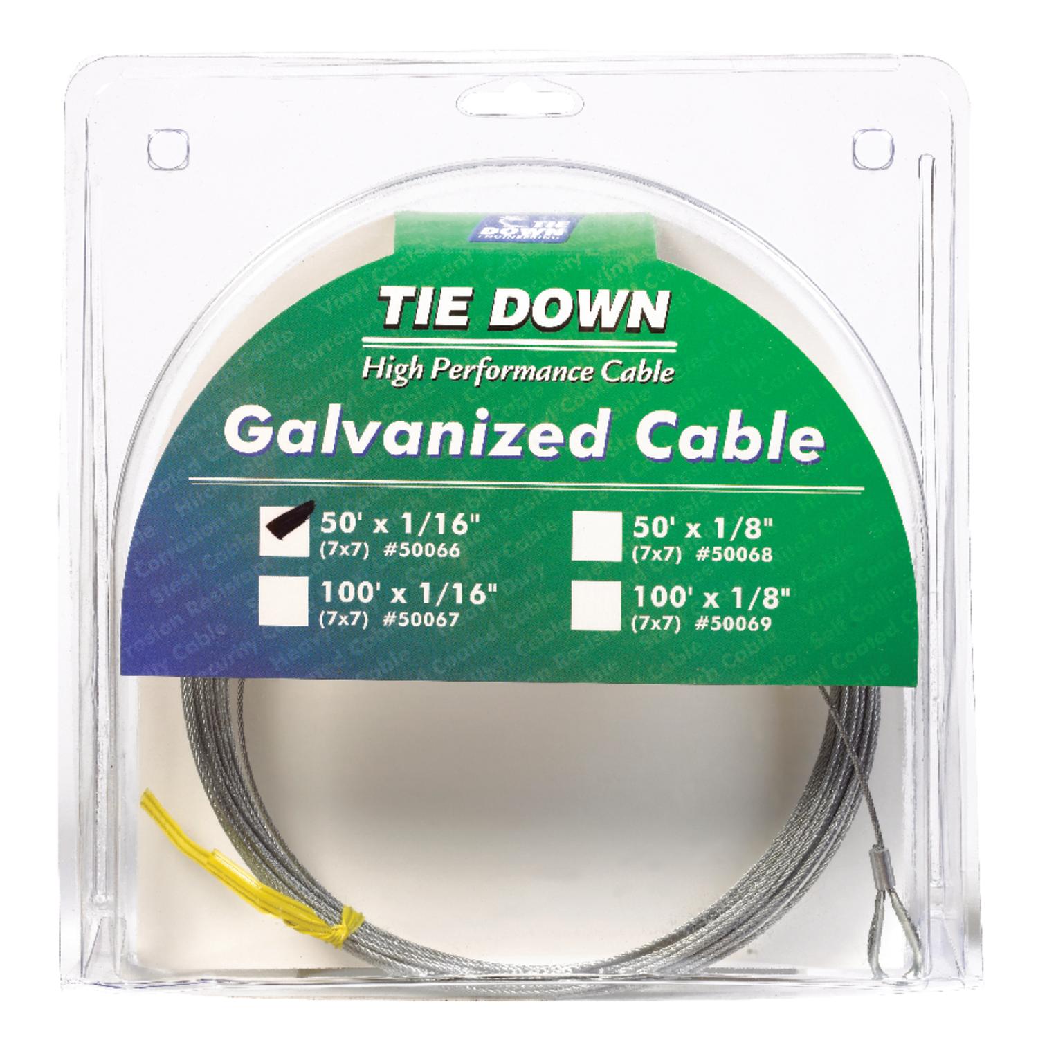 Tie Down Engineering Galvanized Galvanized Steel 1/16 in. D X 50 ft. L Aircraft Cable Tie Down Engineering Galvanized Galvanized Steel 1/16 in. D X 50 ft. L Aircraft Cable