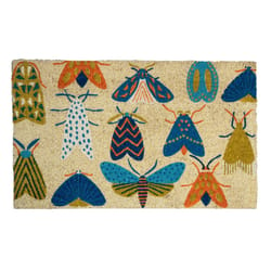 Entryways 17 in. W X 28 in. L Multicolored Moths Coir Door Mat