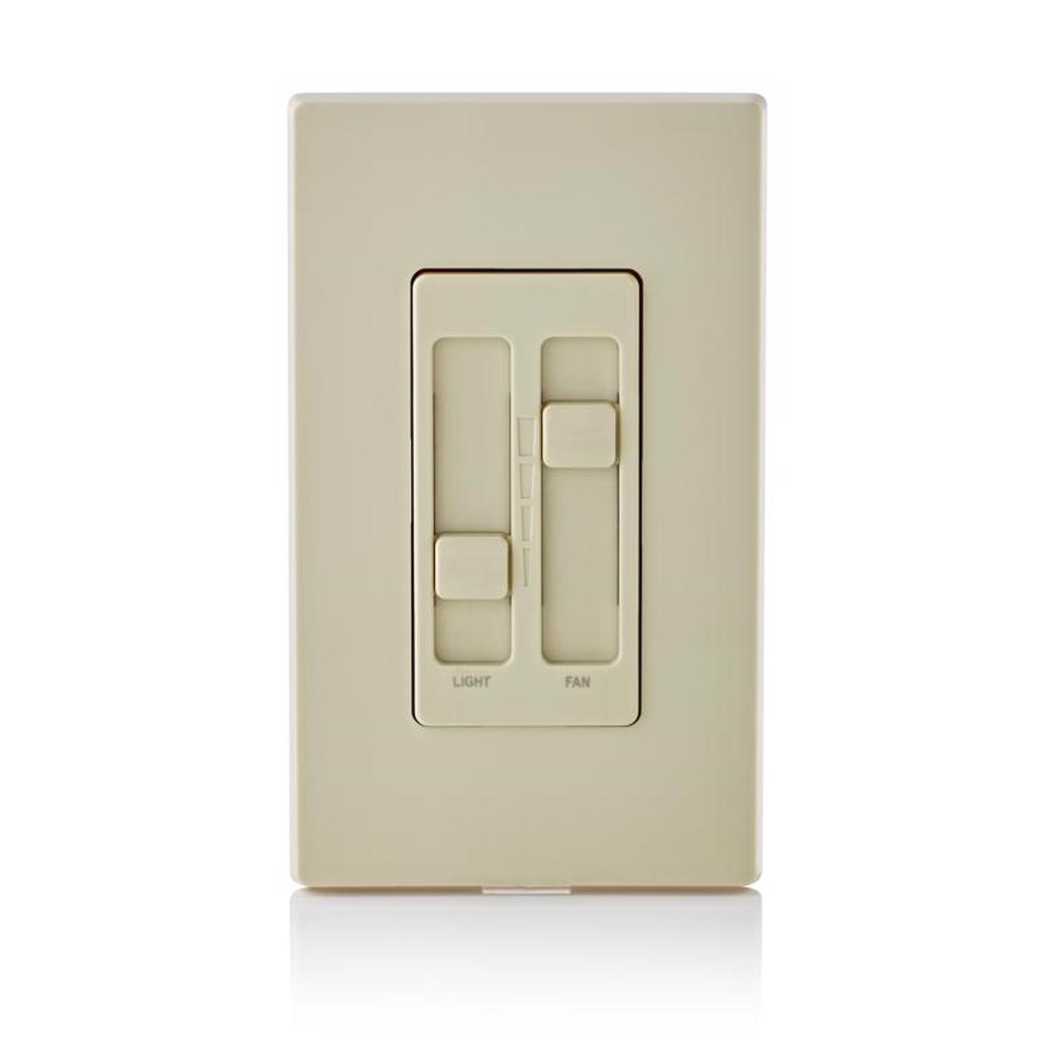 Leviton Decora SureSlide Ivory Fan/LED Dimmer Slide Switch 1 pk