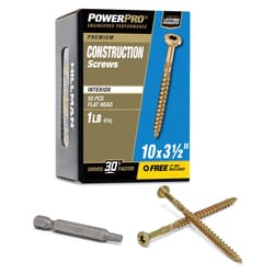 HILLMAN Power Pro No. 10 X 3-1/2 in. L Star Coarse Wood Screws 55 pk