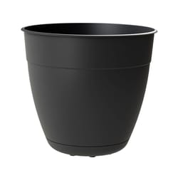 Bloem Dayton 10.95 in. H X 12 in. D Plastic Planter Black