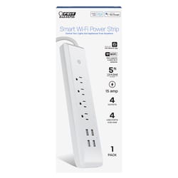 Feit Smart Home 5 ft. L 4 outlets Smart-Enabled Wi-Fi Power Strip with USB White 460 J