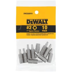 DeWalt Square Recess #2 in. X 1 in. L Screwdriver Bit Heat-Treated Steel 10 pc