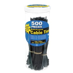 Calterm 8 in. L Black Cable Tie 500 pk