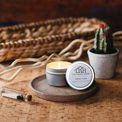 The Rustic House Silver Cactus Bloom Scent Travel Candle 4 oz