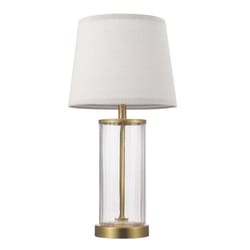 Globe Electric 20 in. Matte Beige/White Table Lamp