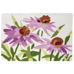 Jellybean 20 in. W X 30 in. L Multi-Color Violet Daisy Garden Polyester Accent Rug