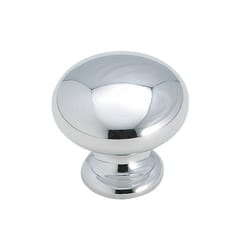 Amerock Traditional Round Furniture Knob 1-1/4 in. D 1 in. Polished Chrome 1 pk