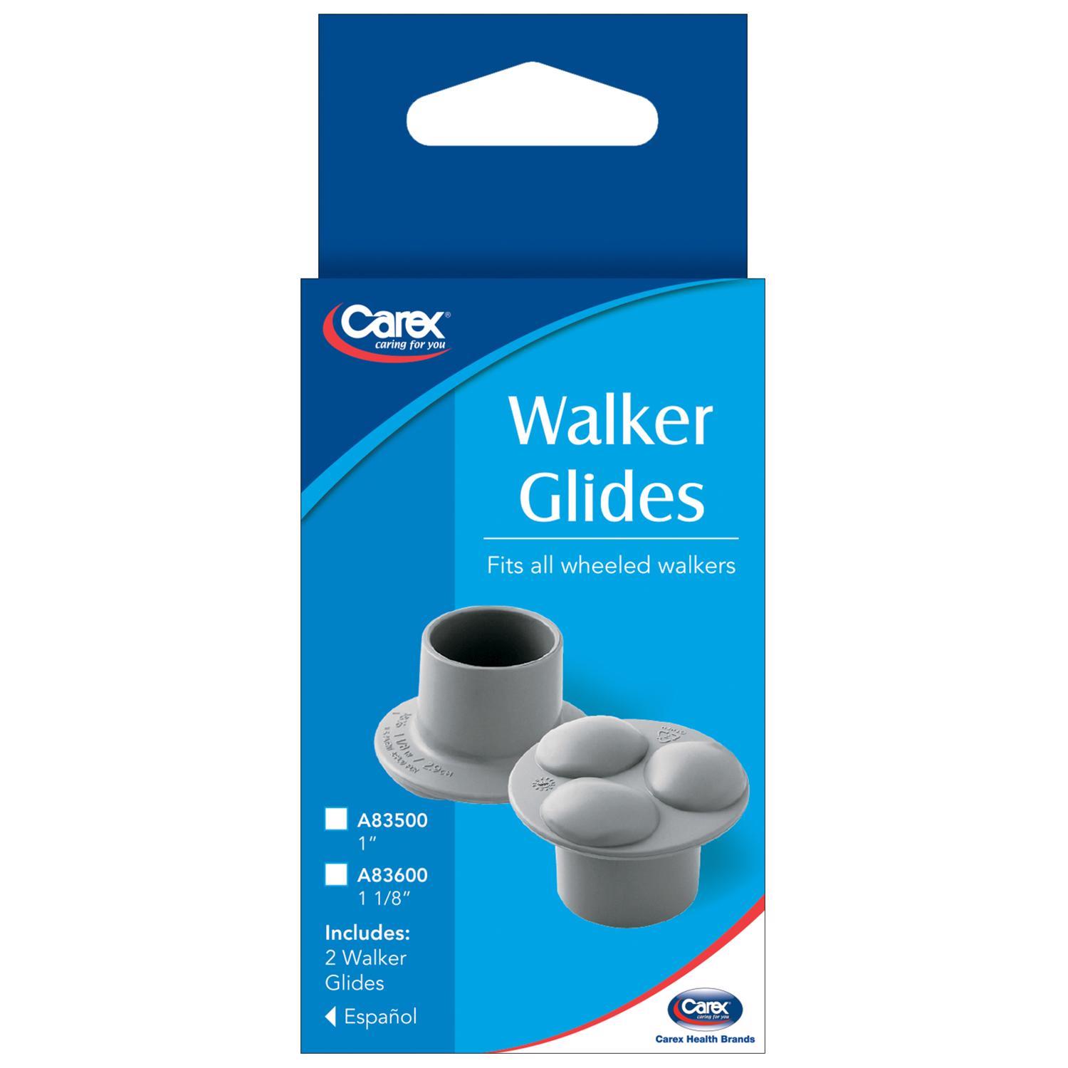 Carex Health Brands Gray Walker Glides Plastic 1.25 in. H X