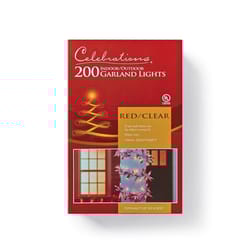 Celebrations Incandescent Red/White 200 ct Rope Christmas Lights 9 ft.