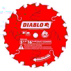 Diablo 5-3/8 in. D X 10 mm TiCo Hi-Density Carbide Trim Saw Blade 16 teeth 1 pk