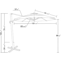 California Umbrella 11 ft. Tiltable Jockey Red Offset Umbrella