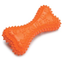 Zanies Grriggles Orange Rubber Chompy Romper Bone Squeaky Dog Toy