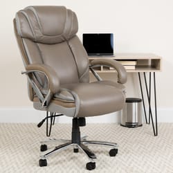 Flash Furniture Taupe Leather Office Chair