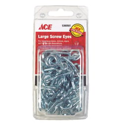 Ace 1/8 in. D X 1-7/16 in. L Zinc-Plated Steel Screw Eye 45 lb. cap. 50 pk