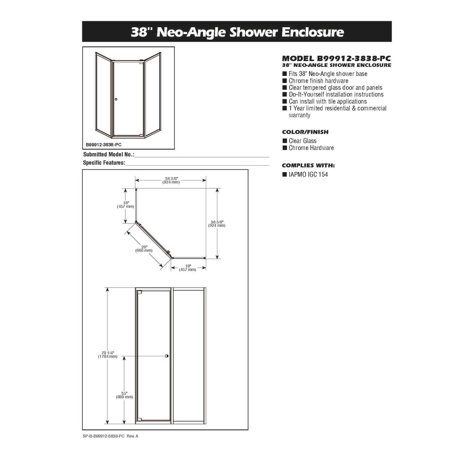 Delta 67 1 2 In H X 26 In W Chrome Shower Door Ace Hardware