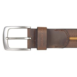 Wolverine Cotton/Leather Belt 1.5 in. W Brown