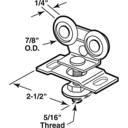 Prime-Line 7/8 in. Dia. x 1/4 in. L Mill Plastic Roller Assembly 1 pk