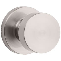 Kwikset Signature Series Pismo Knob x Round Rose Satin Nickel Passage Lockset Right or Left Handed