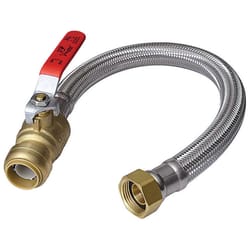 SharkBite 1/2 in. Push Fit X 3/4 in. D FIP 18 in. Stainless Steel Water Heater Connector with Ball V