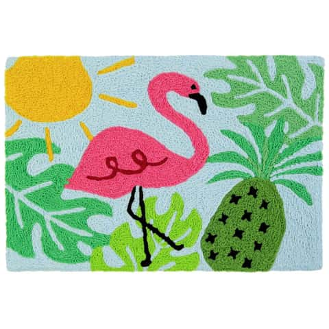 Jellybean 20 in. W x 30 in. L Multicolored Surfer Dude Dog Polyester Rug