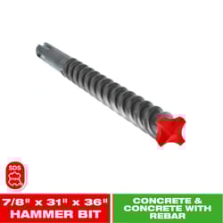 Diablo Rebar Demon 7/8 in. X 36 in. L Carbide Tipped Hammer Drill Bit SDS-Max Shank 1 pk