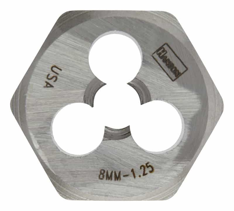 Irwin Hanson High Carbon Steel Metric Hexagon Die 8mm-1.25 1 pc. - Ace ...