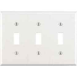 Leviton White 3 gang Thermoset Plastic Toggle Wall Plate 1 pk