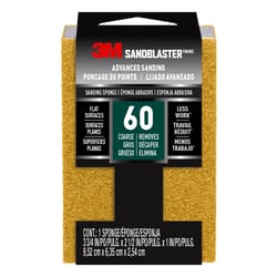 3M Sandblaster 3-3/4 in. L X 2-1/2 in. W X 1 in. 60 Grit Coarse Sanding Sponge