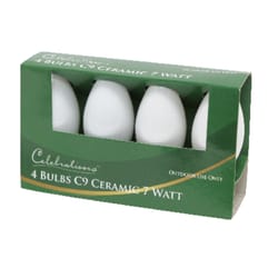Celebrations Incandescent C9 White 4 ct Replacement Christmas Light Bulbs