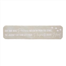 Pavilion Stones with Stories Cream/Gray Cement/Stone 3.75 in. H X 16 in. L X 0.75 in. W Pawprint Ste