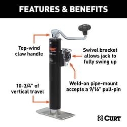 CURT Manual 2000 lb Trailer Jack