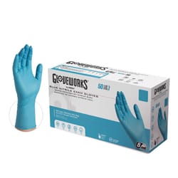 Gloveworks Nitrile Disposable Gloves Large Blue Powder Free 50 pk