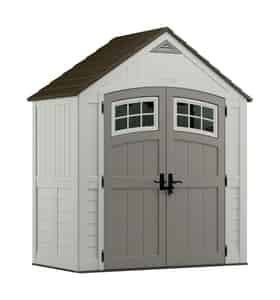 Suncast  Cascade  100 in. H x 80 1/2 in. W x 42 3/4 in. D Vanilla  Resin  Storage Shed 