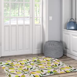 Linon Home Decor Trella 3 ft. W X 5 ft. L Yellow Lemon Branch Polyester Accent Rug
