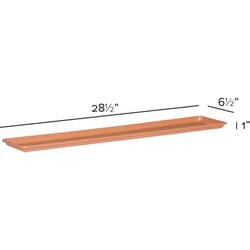 Novelty 1 in. H X 30 in. W X 7 in. D Plastic Countryside Flowerbox Tray Flower Box Tray Terracotta