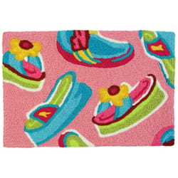 Jellybean 20 in. W X 30 in. L Multi-Color Beach Party Sandals Polyester Accent Rug