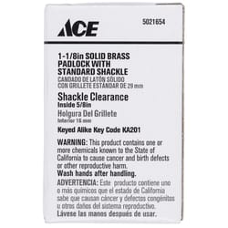 Ace 1-1/16 in. H X 1-1/8 in. W X 7/16 in. L Brass Double Locking Padlock