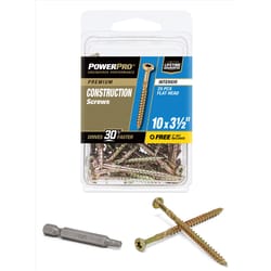 HILLMAN Power Pro No. 10 X 3-1/2 in. L Star Coarse Wood Screws 25 pk